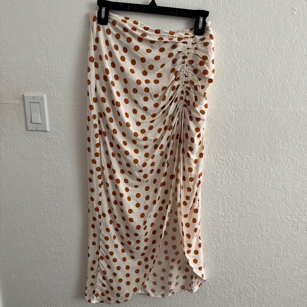 Zara Polka Dot high slit Skirt